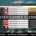 Winter Games Elements Medal Tracker and Event Results Graphics Template for After Effects
