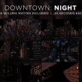 Downtown Skyline Night Motion Graphics Bundle
